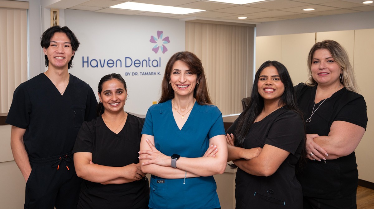 The Haven Dental team with Dr. Tamara Kamaluldeen in Stoney Creek, Hamilton